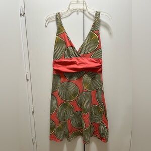 Patagonia Multicolor Patterned Dress with Orange Accent. Medium.